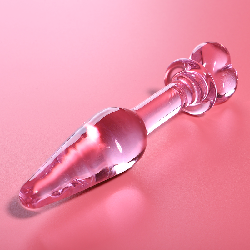 Plug Anale in Vetro Borosilicato Nebula Series Modello 7 — Rosa 13,5 cm