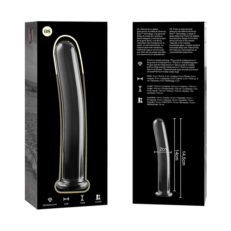 Plug Anale in Vetro Borosilicato Nebula Series Modello 8 — 14.5 cm
