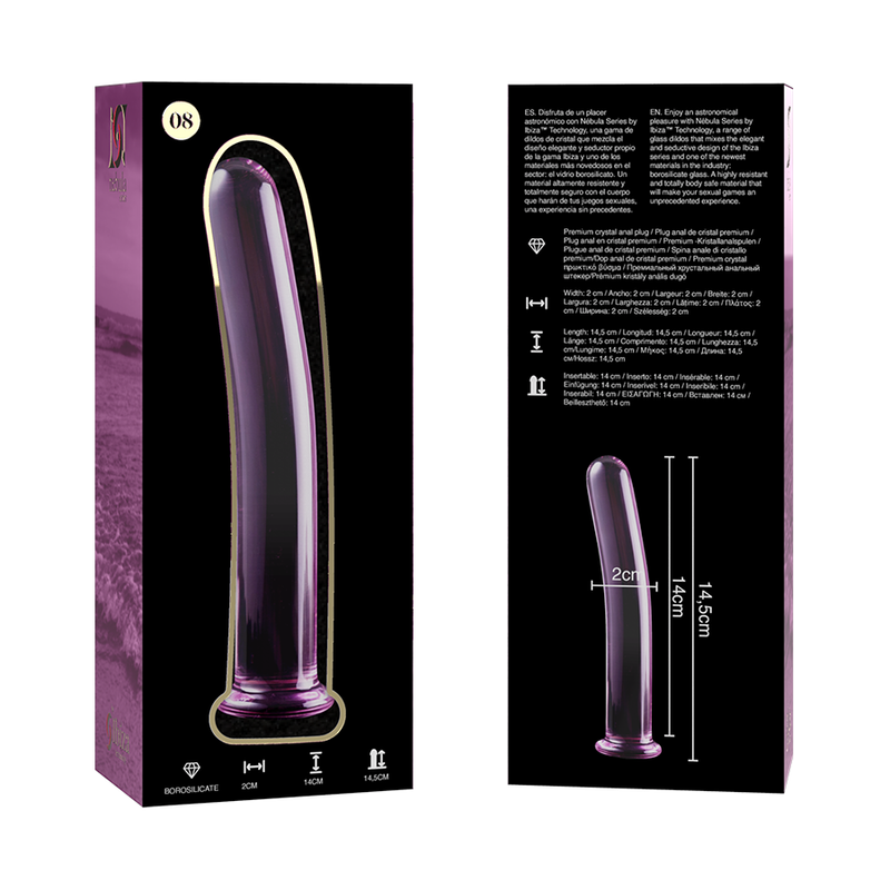 Plug Anale in Vetro Borosilicato Nebula Series Modello 8 — 14,5 cm