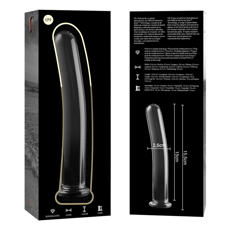 Plug Anale in Vetro Borosilicato Nebula Series Modello 9 — 15,5 cm