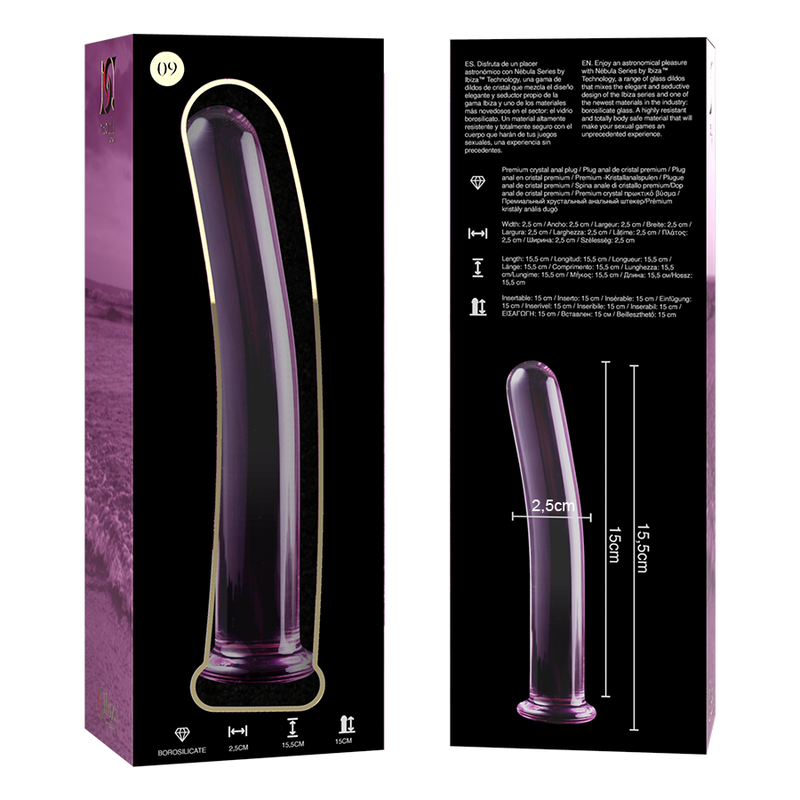 Plug Anale in Vetro Borosilicato Nebula Series Modello 9 — 15,5 cm