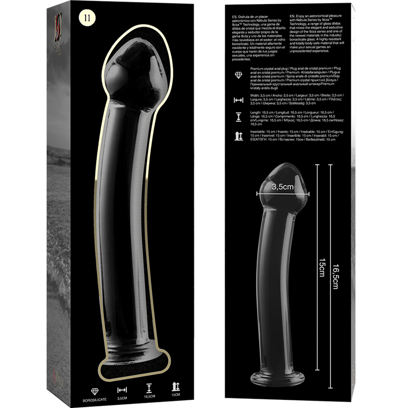 Plug Anale in Vetro Borosilicato Nebula Series Modello 11 — 16 cm
