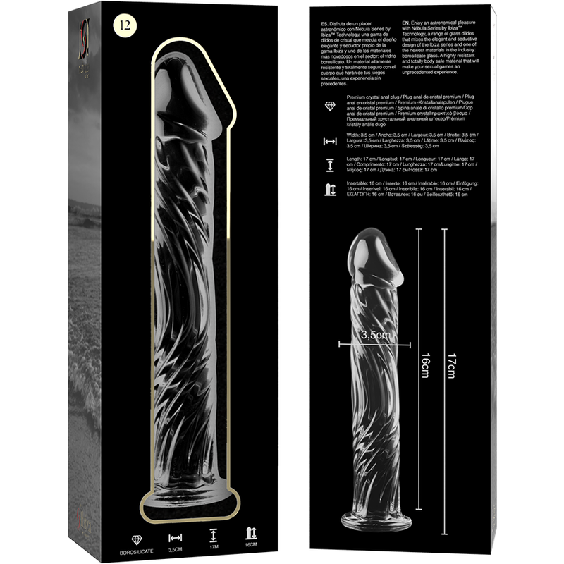 Plug Anale in Vetro Borosilicato Nebula Series Modello 12 — 17 cm