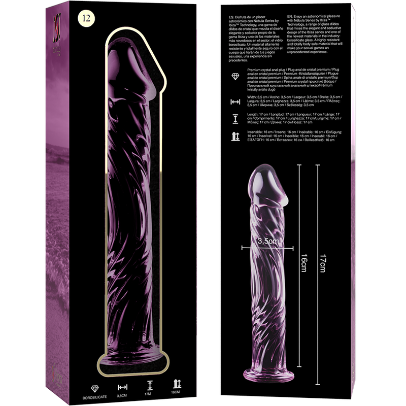 Plug Anale in Vetro Borosilicato Nebula Series Modello 12 — 17 cm