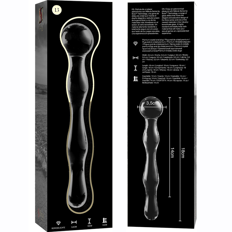Plug Anale in Vetro Borosilicato Nebula Series Modello 13 — 18 cm