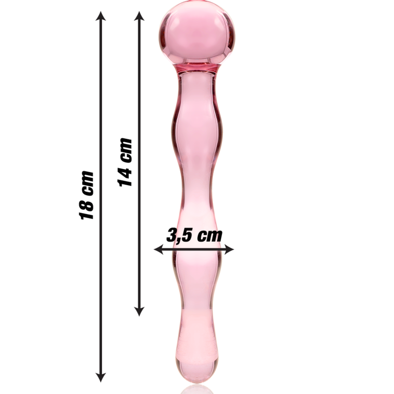 Plug Anale in Vetro Borosilicato Nebula Series Modello 13 — Rosa