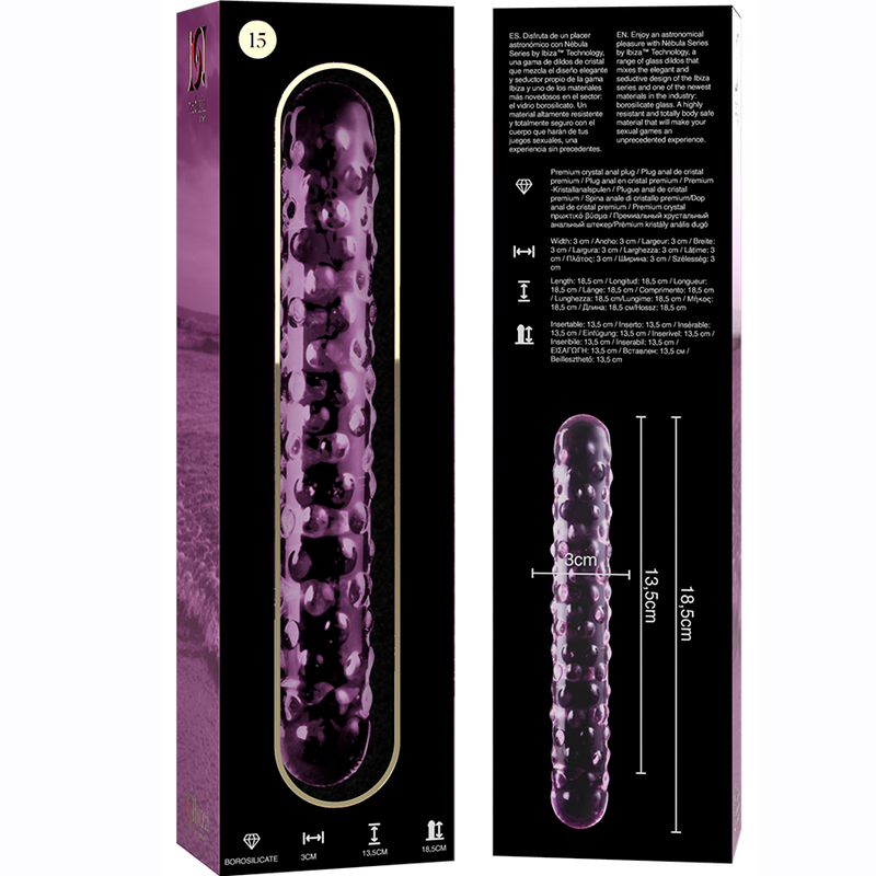 Plug Anale in Vetro Borosilicato Nebula Series Modello 15 — 18,5 cm