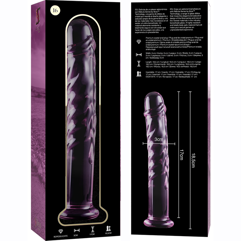 Plug Anale in Vetro Borosilicato Nebula Series Modello 16 — 18.5 cm