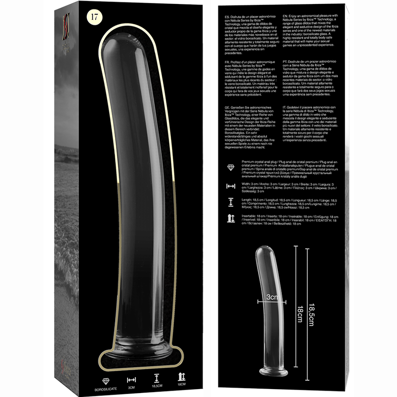 Plug Anale in Vetro Borosilicato Nebula Series Modello 17 — 18.5 cm