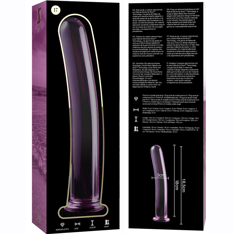 Plug Anale in Vetro Borosilicato Nebula Series Modello 17 — 18.5 cm