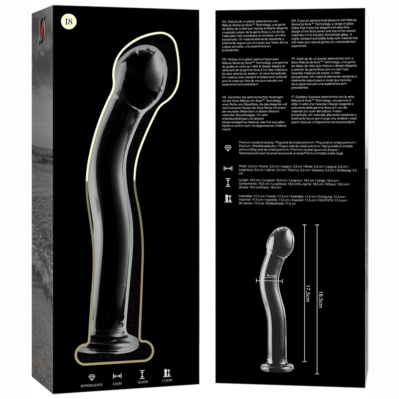 Plug Anale in Vetro Borosilicato Nebula Series Modello 18 — 18,5 cm