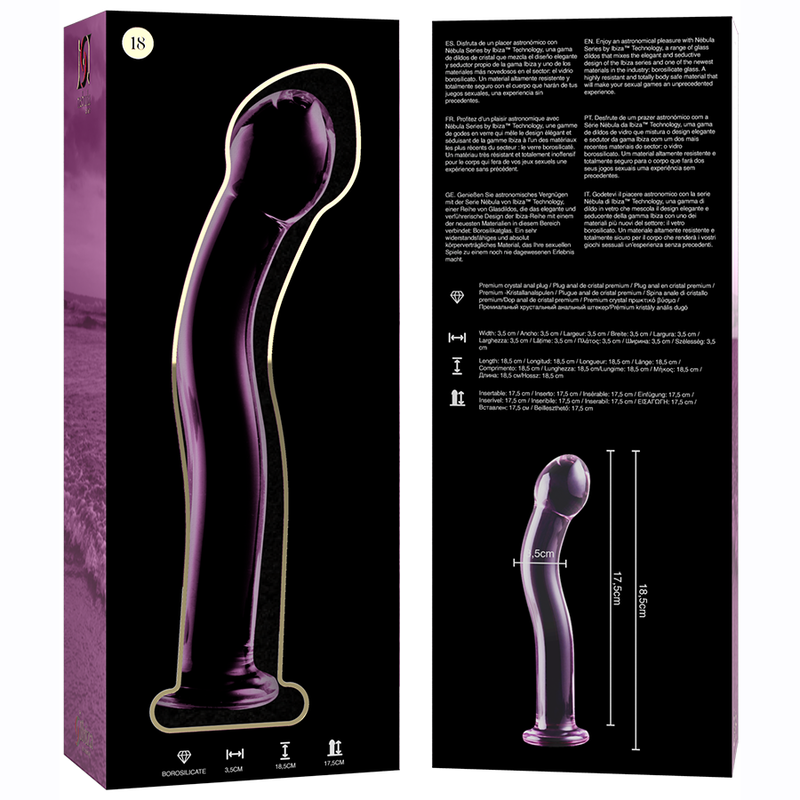 Plug Anale in Vetro Borosilicato Nebula Series Modello 18 — 18.5 cm