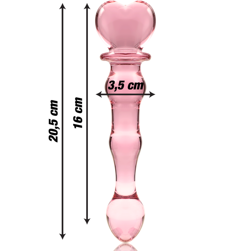 Dildo in Vetro Borosilicato Nebula Series Modello 21 — Rosa, 20.5 cm