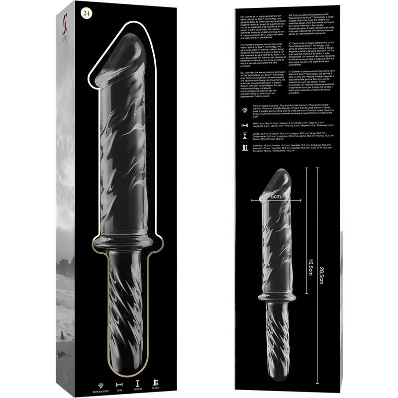 Plug Anale in Vetro Borosilicato Nebula Series Modello 24 — 28,5 cm