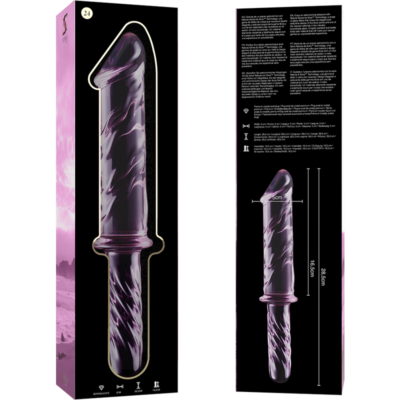 Plug Anale in Vetro Borosilicato Nebula Series Modello 24 — 28.5 cm