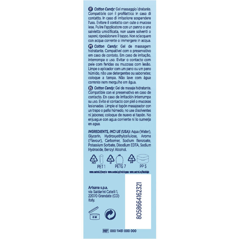 Olio da Massaggio Erotico Control Cotton Candy — 200 ml
