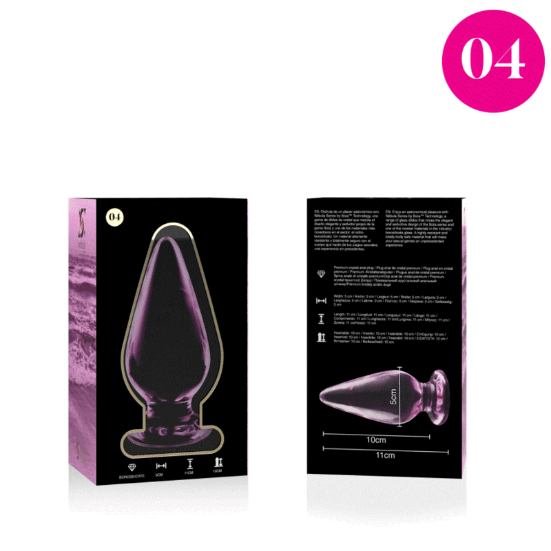 Plug Anale in Vetro Borosilicato Nebula Series Modello 4 — Rosa