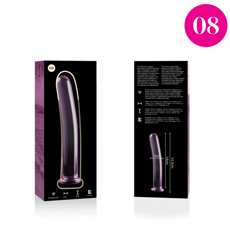 Plug Anale in Vetro Borosilicato Nebula Series Modello 8 — 14,5 cm