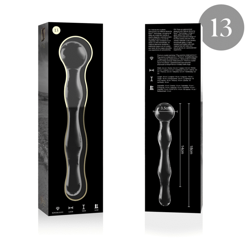 Plug Anale in Vetro Borosilicato Nebula Series Modello 13 — 18 cm
