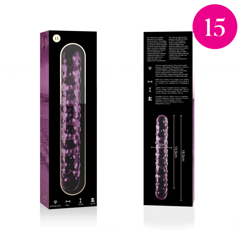 Plug Anale in Vetro Borosilicato Nebula Series Modello 15 — 18,5 cm