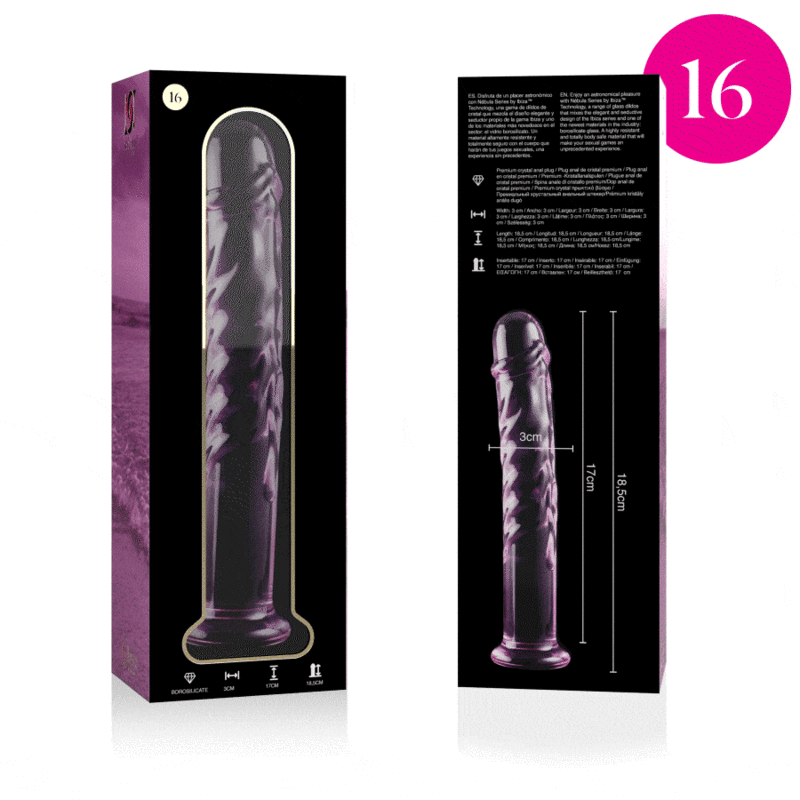 Plug Anale in Vetro Borosilicato Nebula Series Modello 16 — 18.5 cm