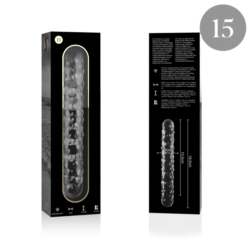 Plug Anale in Vetro Borosilicato Nebula Series Modello 15 — 18,5 cm