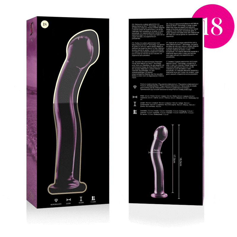 Plug Anale in Vetro Borosilicato Nebula Series Modello 18 — 18.5 cm