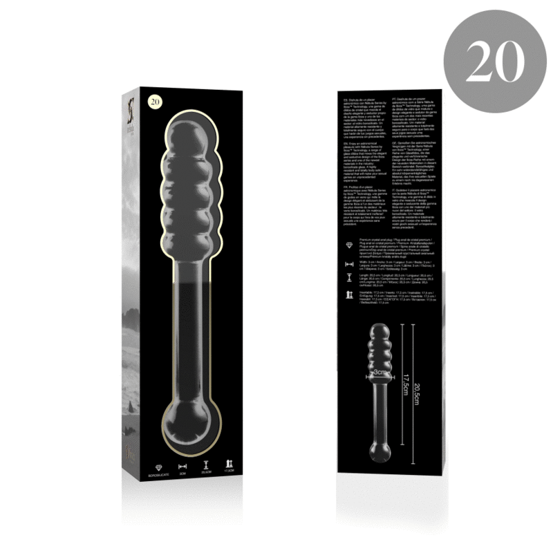 Plug Anale in Vetro Borosilicato Nebula Series Modello 20 — 20,5 cm