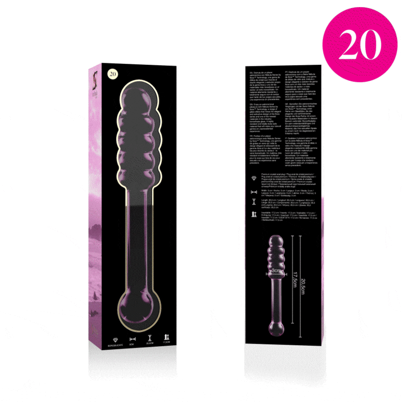 Plug Anale in Vetro Borosilicato Nebula Series Modello 20 — 20.5 cm