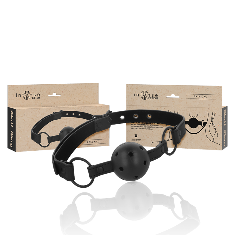 Gag Ball BDSM in Pelle Vegana Intense Fetish — Bavaglio Erotico