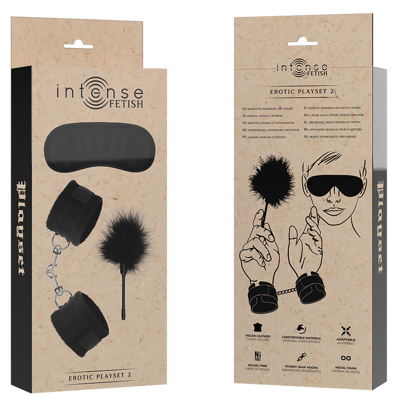 Kit Bondage Intense Fetish Playset 2 — Manette, Benda, Tickler