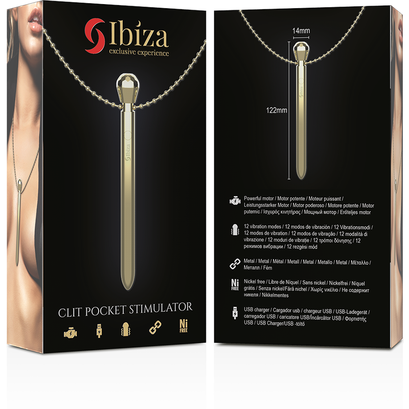 Stimolatore Clitoride Tascabile Ibiza — 12 Modalità, Dorato