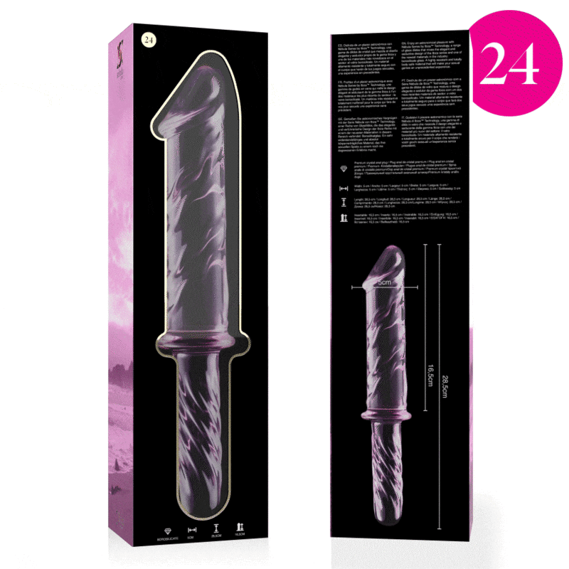 Plug Anale in Vetro Borosilicato Nebula Series Modello 24 — 28.5 cm