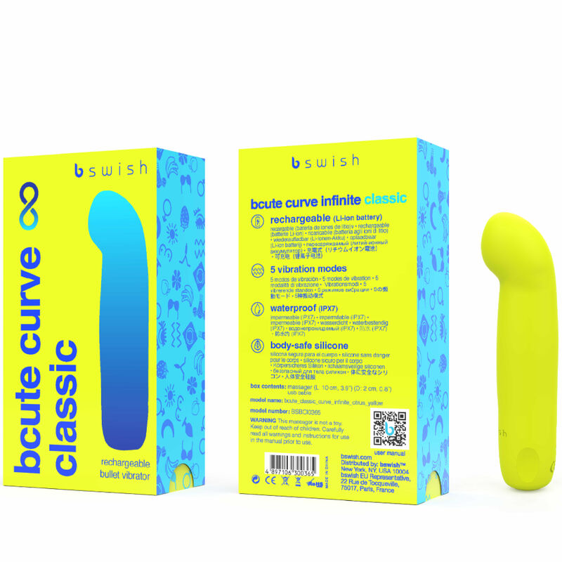 Vibratore Punto G B Swish Bcute Curve Infinite Classic — Giallo