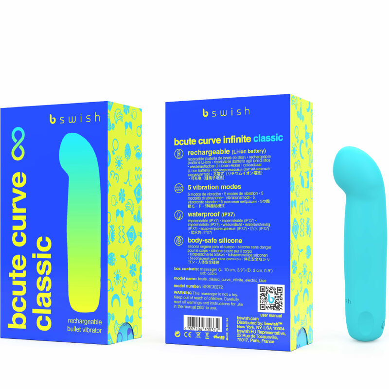 Vibratore Punto G Ricaricabile B Swish Bcute Curve Infinite — Blu