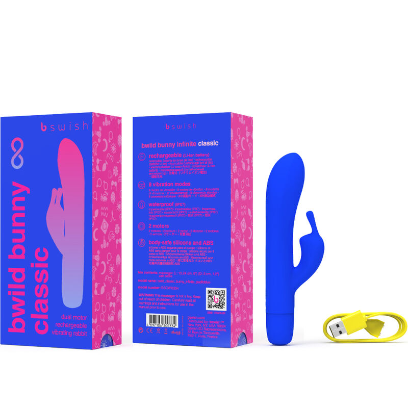 Vibratore Rabbit Ricaricabile B Swish Bwild Bunny Infinite — Blu