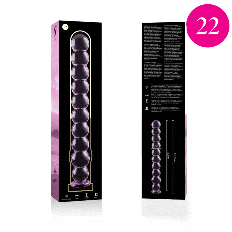 Plug Anale in Vetro Borosilicato Nebula Series Modello 22 — 21.5 cm