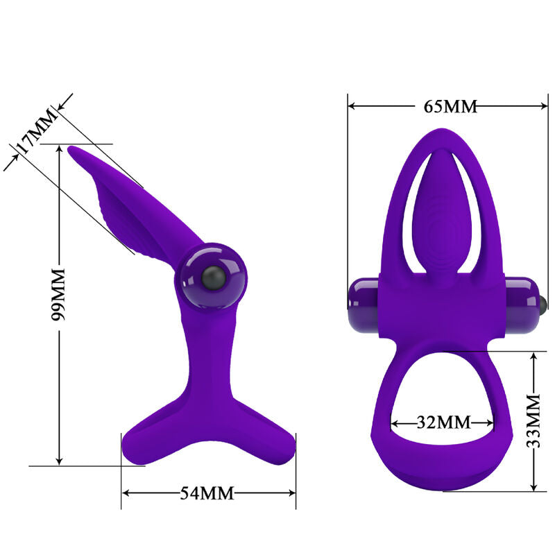 Anello Fallico Vibrante Pretty Love — Silicone, 10 Vibrazioni