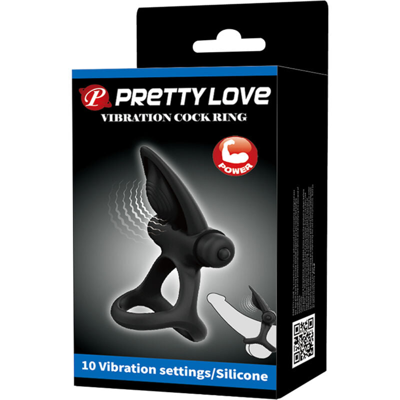 Anello Fallico Vibrante Pretty Love — Silicone, 10 Modalità