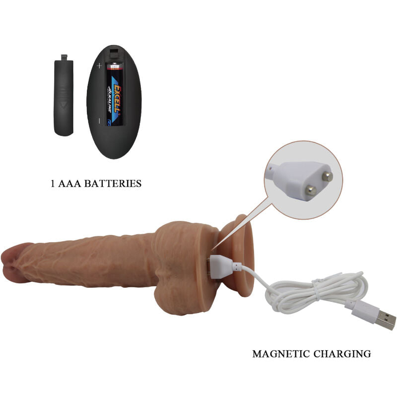 Dildo Realistico Vibrante con Spinta Pretty Love Jonathan — 21 cm