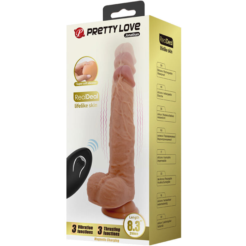 Dildo Realistico Vibrante con Spinta Pretty Love Jonathan — 21 cm