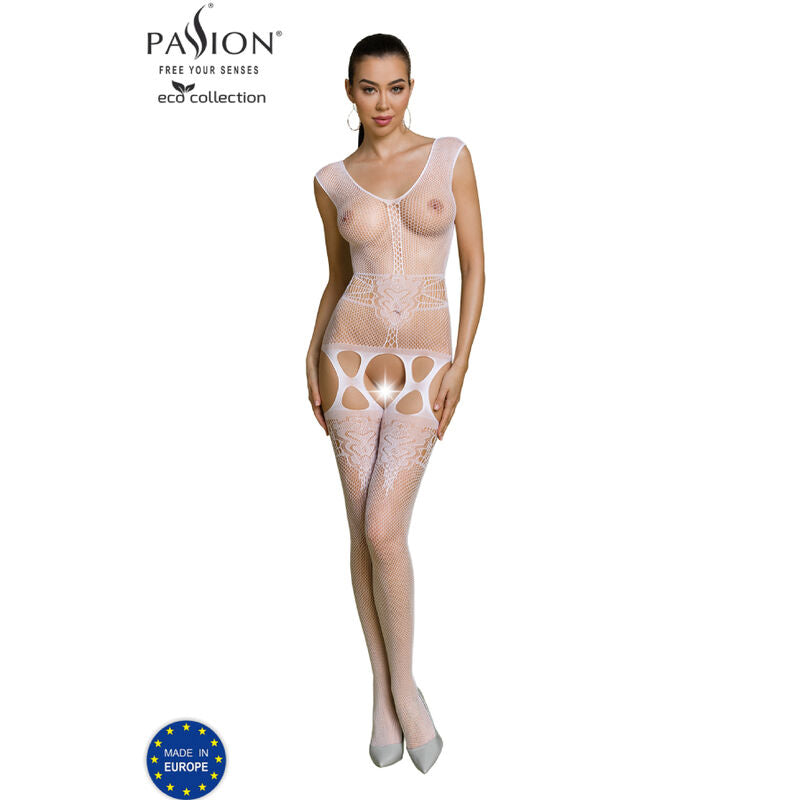 Body Erotico Eco Passion BS014 — Nylon Riciclato, Bianco