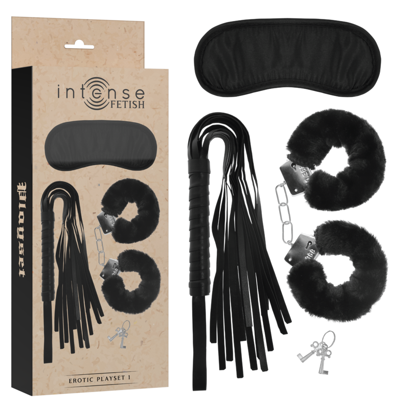 Kit Bondage Intense Fetish Playset 1 — Manette, Benda, Frusta