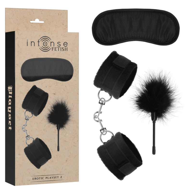 Kit Bondage Intense Fetish Playset 2 — Manette, Benda, Tickler