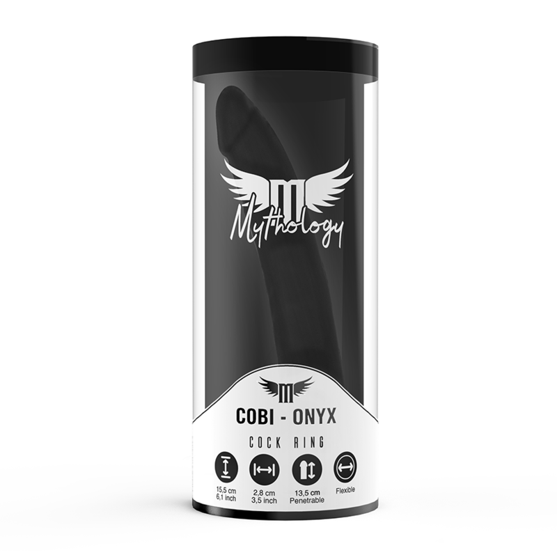 Plug Anale con Anello Fallico Mythology Cobi Onyx — Silicone 13 cm