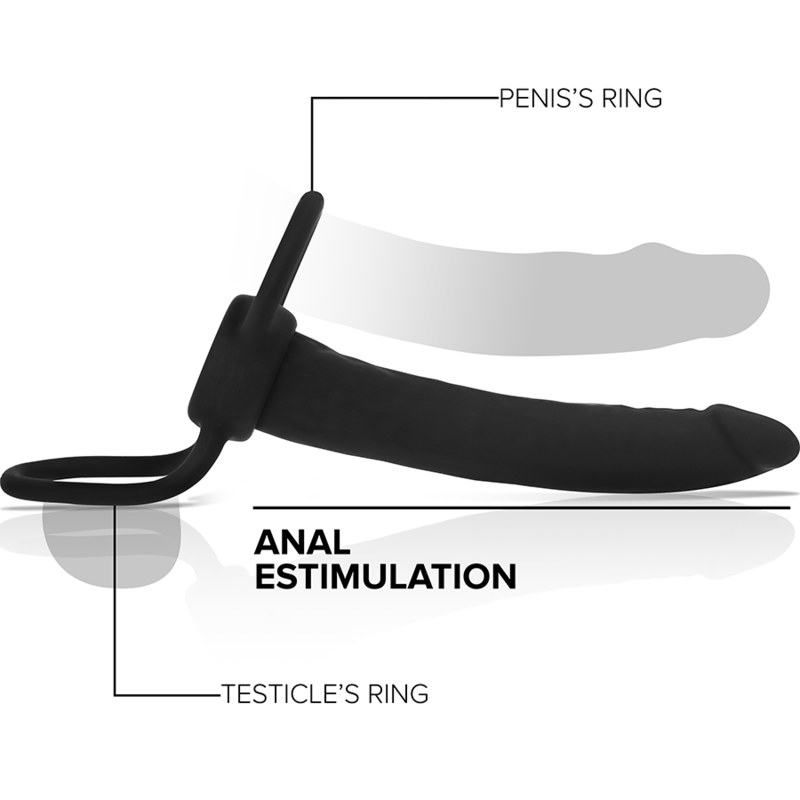 Plug Anale con Anello Fallico Mythology Cobi Onyx — Silicone 13 cm