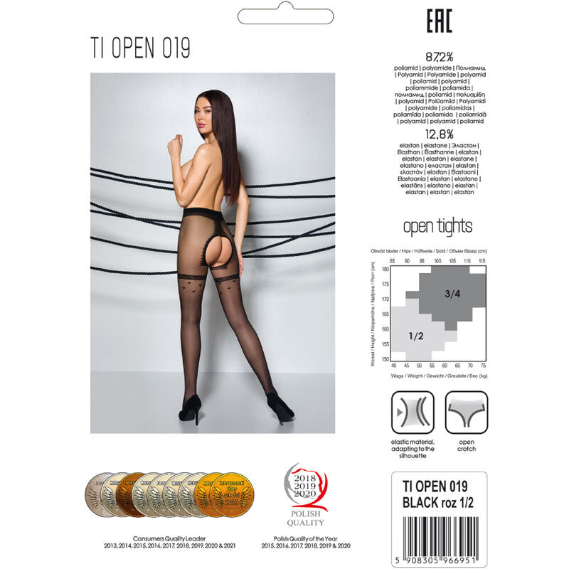 Collant 20 Den Passion Tiopen 019 — Nero, Taglia 1/2