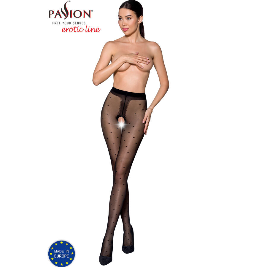 Collant con Apertura Sexy Passion Tiopen 018 — 20 Den, Nero