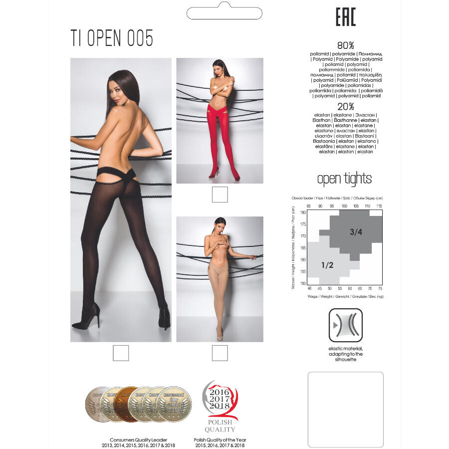 Collant 60 Den Passion Tiopen 005 — Rosso, Taglia 1/2