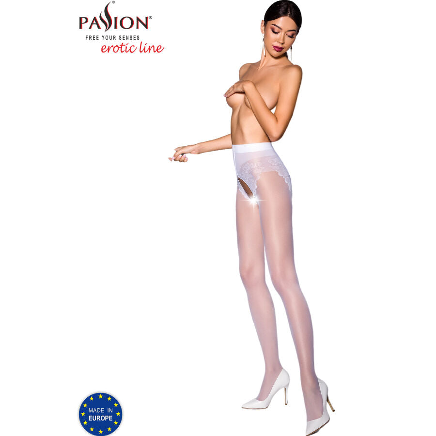 Collant Elegante 30 Den Passion Tiopen 006 — Bianco, Taglia 1/2